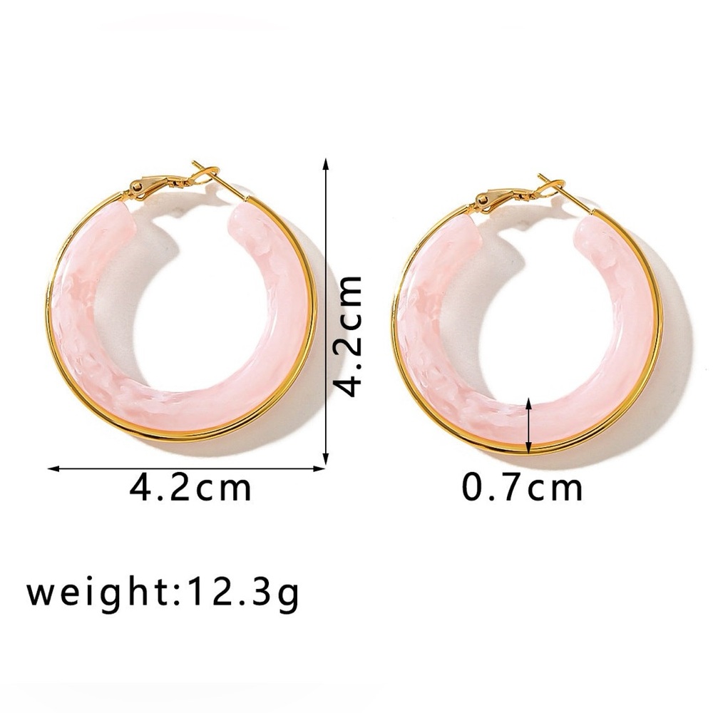 Blush Swirl Hoops - Picture 3 of 10